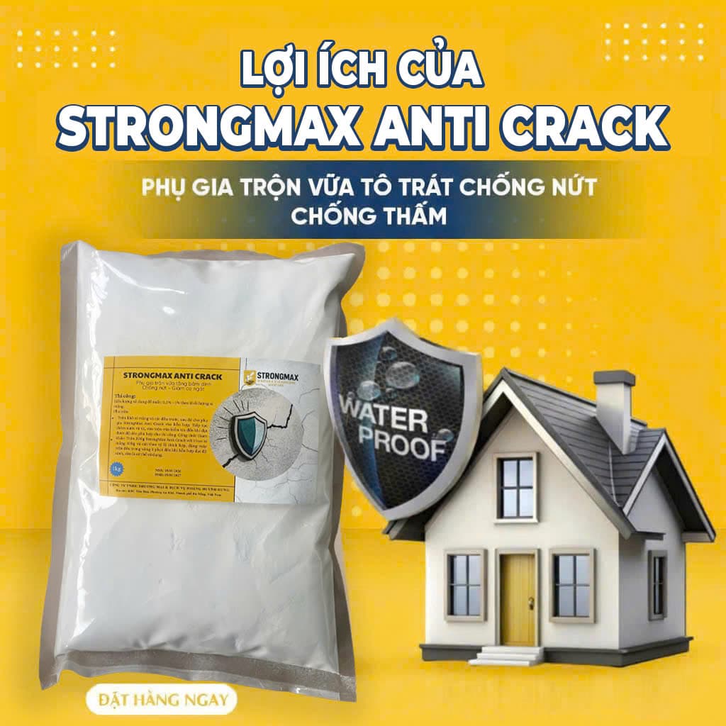 Phụ gia trộn vữa chống nứt StrongMax Anti Crack